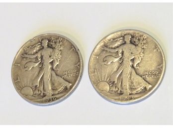 2 Standing Liberty 1943 Silver Half Dollars