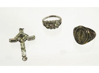 Sterling Silver Religious Lot Jewelry