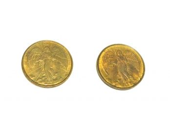 Pair Of Guardian Angel Gold Token Coins