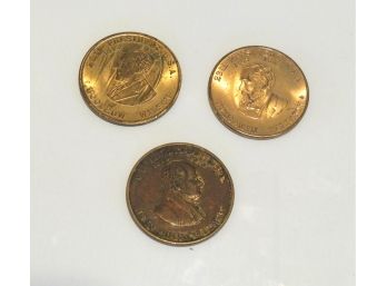 3 Presidential Commemorative Token Coins