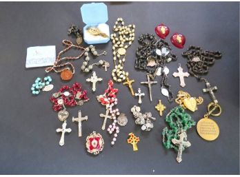 Wood Plastic Religious Lot Jewelry Rosaries