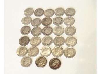 28 Silver Roosevelt Dimes
