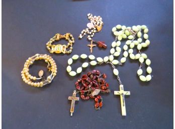 Religious Lot Glow In The Dark Rosary Bracelets