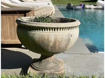 A Beautiful Large Round Concrete Planter, 1 Of 2