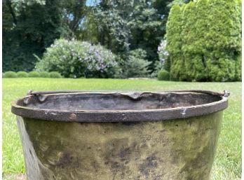 A Large Gorgeous Brass Pot With Handle