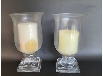 Two Glass Candle Holders