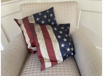 Two American Flag Decorative Pillows