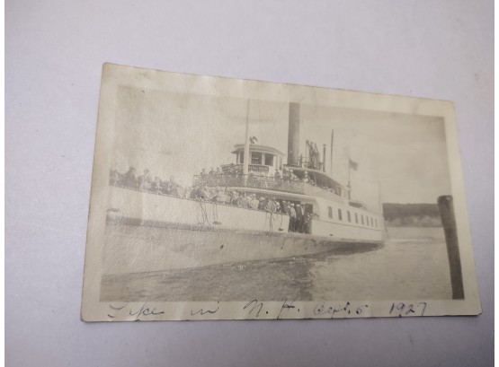 Boat On Lake In New Haven Ct 1927
