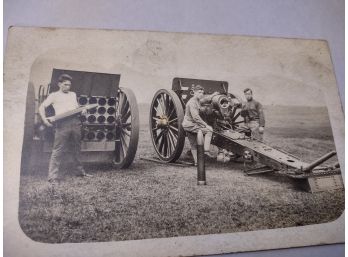 Soldier With Cannons Rppc