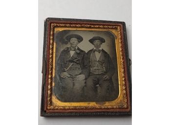 Daguerreotype Of Two Young Men Smoking