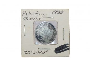 1927 Palestine 50 Mils Silver Coin