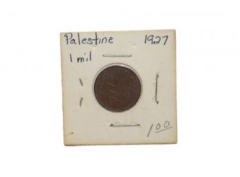 1927 Israel 1 Mil Bronze Coin