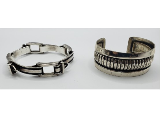 Designer Heavy Sterling Silver Bracelets Beautifully Made Both Stamped Sterling