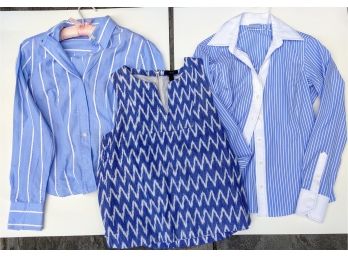Trio Of Shirts J. Mclaughlin, Brooks Brothers & J. Crew All Size 2 - Barely Worn, Brand New, And Gently Worn
