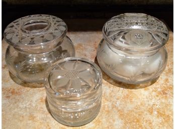 Trio Of Vintage Glass Apothecary Jars