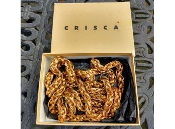 Very Heavy Vintage Designer Rope Chain/Belt/Decorative Metal Designed Accessory 75' By Crisca