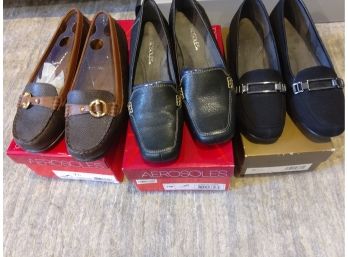Three Still In Box, Never Worn Pairs Of Size 7.5 Med.  2 Aerosole Shoes 1 Enzo Angelina