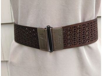 Brown Leather Cut Out Ladies Belt By Worth Brand New - Without Tags