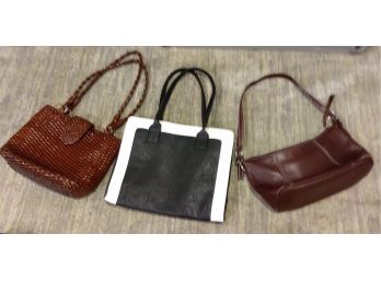 Trio Of Leather Purses, One Talbots