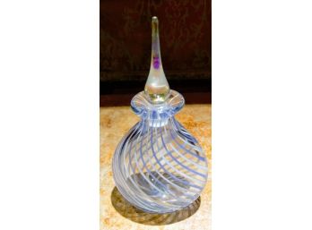 Blue Swirl Crystal Perfume Bottle