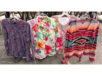 Transitional Cotton Shirts Summer Into Fall Size Medium Exc. Condition Chaps, Ralph Lauren Sundance Etc.