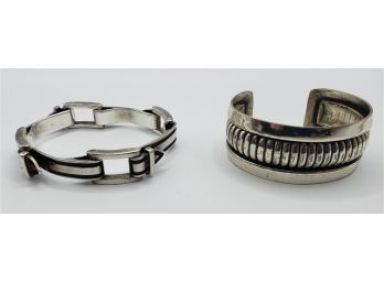 Designer Heavy Sterling Silver Bracelets Beautifully Made Both Stamped Sterling