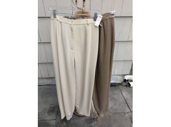 Two Pairs Of Talbots Pants Size 4, Khaki And Cream