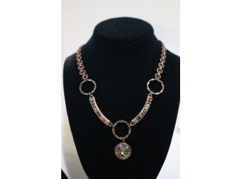 Michal Golan Copper Tone With Crystals Necklace