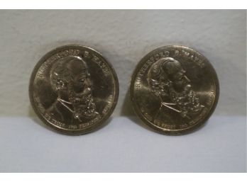 2011- P Rutherford B. Hayes Dollar Coins (2)