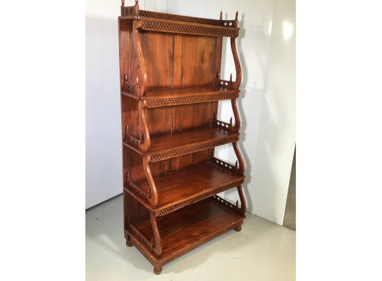 (1 Of 2) Lovely Large Victorian Style What Not Shelf / Etagere - All Carved Mahogany - Very Functional - NICE