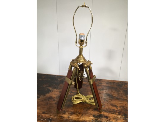 Incredible $1,150 RALPH LAUREN / POLO Mahogany & Oil Rubbed Bronze Tripod Table Lamp - Nice Decorator Piece !