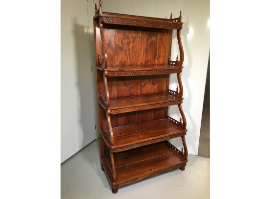 (2 Of 2) Lovely Large Victorian Style What Not Shelf / Etagere - All Carved Mahogany - Very Functional - NICE
