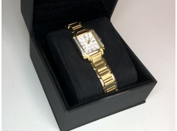 NEW ! - Beautiful Ladies $995 LUCIEN PICARD Tank Style Watch - Diamond Case - Fine Swiss Made - Brand New