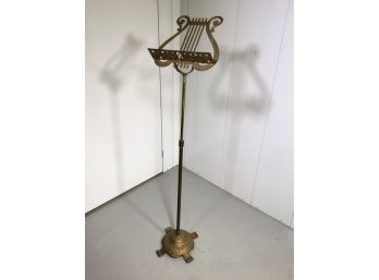 Lovely Vintage Solid Brass Sheet Music Stand - Very Ornate - Height Is Fully Adjustable - Nice Decorator Item