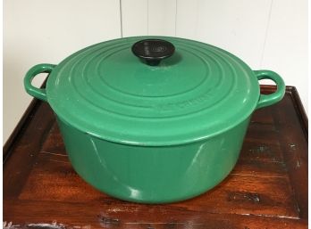Awesome Vintage LE CREUSET Dutch Oven Pot #26 - Very Odd Color Green - Made In France - New Retail $450-80