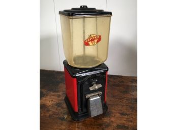 Amazing Vintage 1930s-1940s Deco Style Gumball / Peanut Machine By TOPPER / One Cent Machine - Original Paint