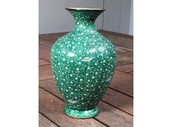 Wonderful Antique / Vintage Enamel Vase From Iran - Looks Completely Hand Made - Very Pretty Vintage Piece