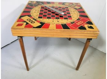 INCREDIBLE Vintage Monte Carlo 5 In 1 Folding Table By Ken Wood Products With Spinner - SUPER RARE PIECE !