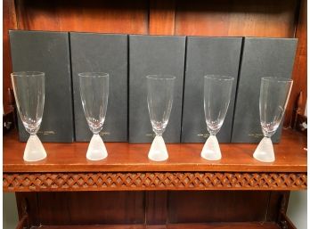 Group Of Fantastic Retro / Modern Glass By HOYA In Original Boxes - 5 Champagne - 5 Cordials - Possibly Unused