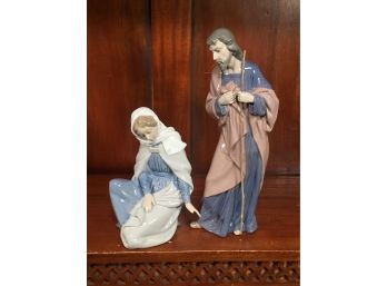 Two LLADRO / NAO Figures - Both Excellent Condition With Boxes - (00307) Virgin Mary & (00306) St. Joseph
