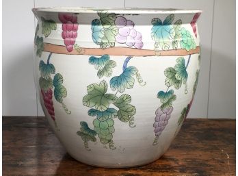 Large Asian Style Jardiniere / Fish Bowl - Nice Colors - Seems To Be In  Great Condition - Vey Nice Piece