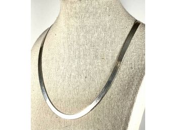 Fine Quality Sterling Silver Herringbone Necklace Chain Italian Missing Magnets In Clasp