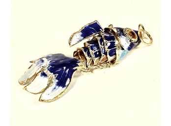 Vintage Chinese Articulated Enamel Fish Pendant