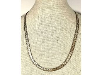 Fancy Sterling Silver Italian Chain Necklace Engraved Design 18'