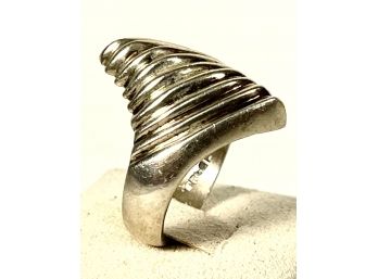 Sterling Silver Modernist Ladies Ring About Size 6