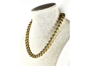 Signed Gold Tone Vintage Beaded Necklace