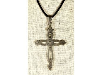 Large Heavy Sterling Silver Cross Pendant Mexican