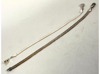 Two Sterling Silver 925 Italian Chain Link Bracelets
