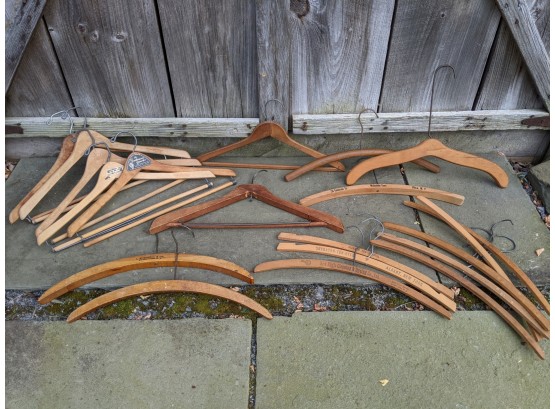 Collection Of 20 Vintage Wooden Cloths Hangers