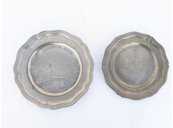 Grouping Of 2 Pewter Plates